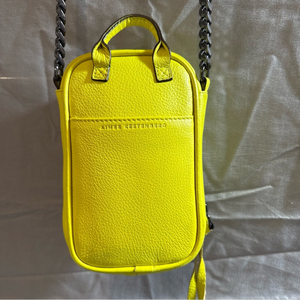 Aimee Kestenberg Leather Crossbody Handbag with RFID Security – Tamitha Yellow - Picture 12 of 16